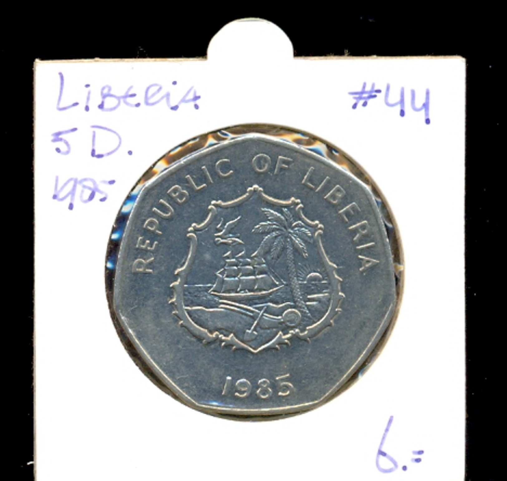 LIBERIA * 5 DOLLARS 1985 * KM# 44 - Liberia