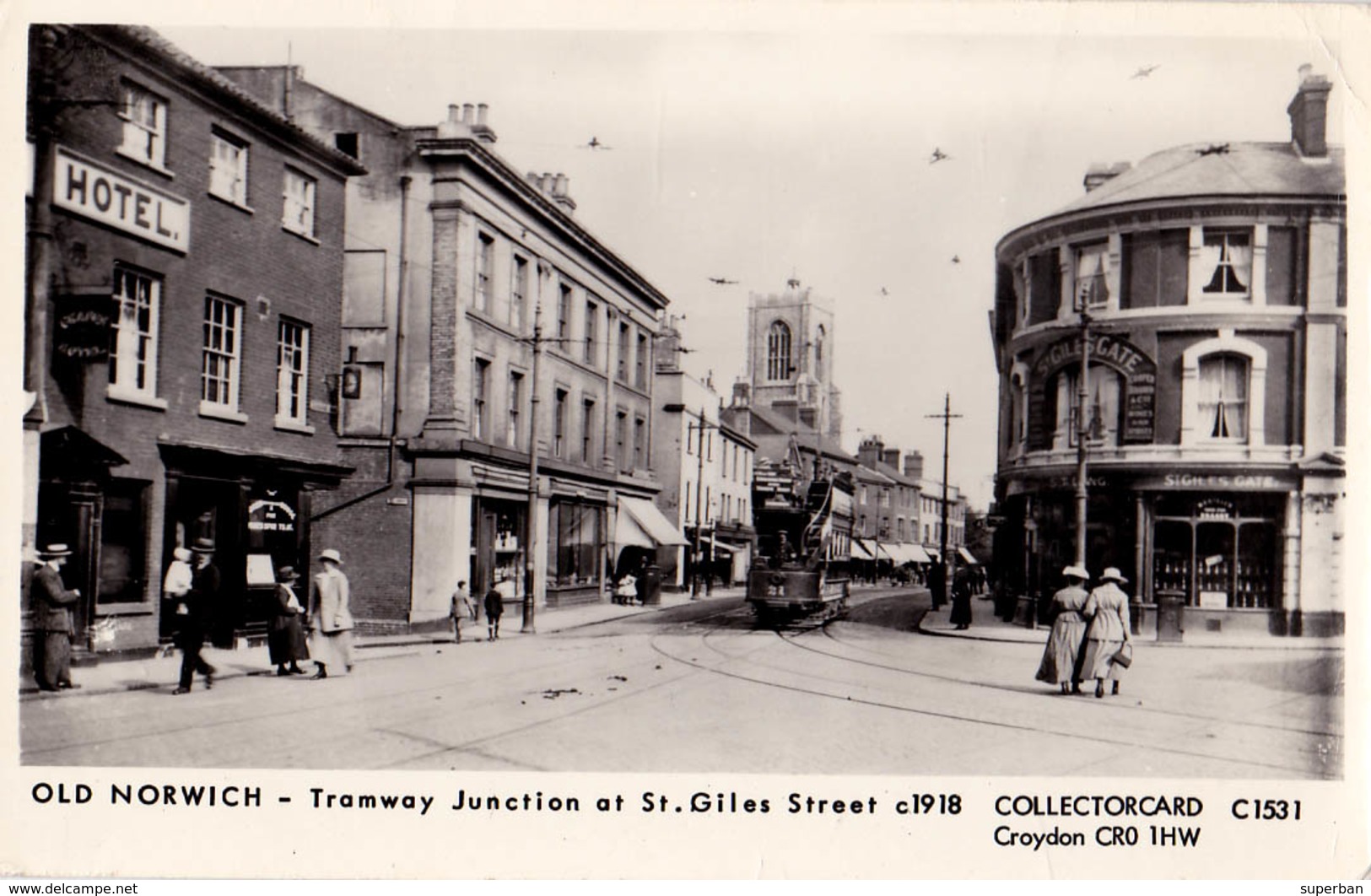OLD NORWICH : TRAMWAY JUNCTION At ST. GILES STREET - CARTE VRAIE PHOTO / REAL PHOTO POSTCARD (v-984) - Norwich