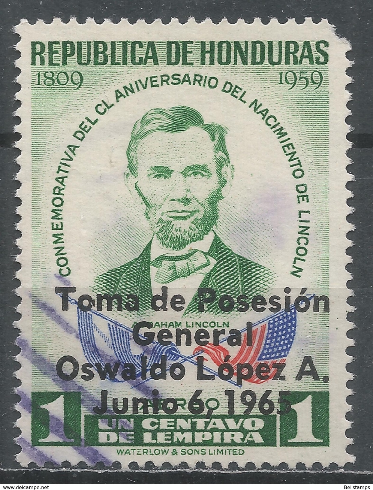 Honduras 1965. Scott #C356 (U) Inauguration Of General Oswaldo Lopez Arellano As President - Honduras