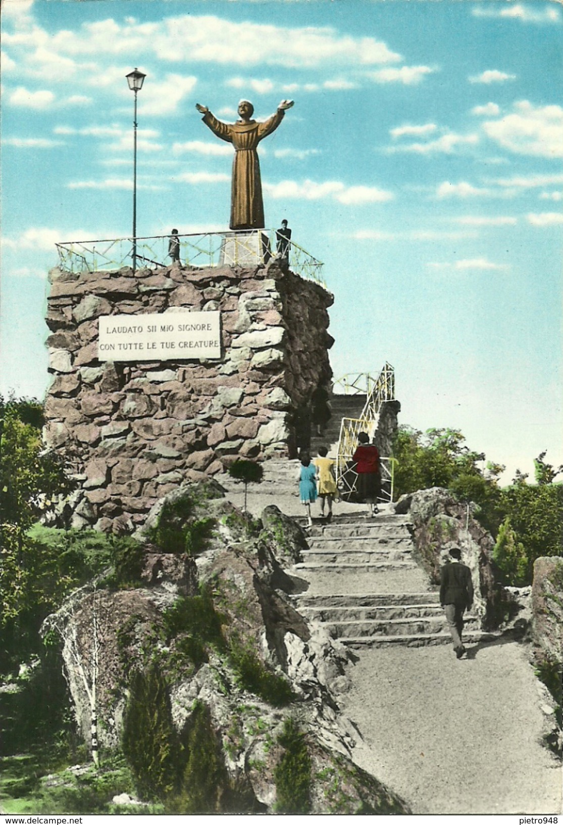 Valperga Canavese (Torino, Piemonte) Santuario Di Belmonte, Monumento A San Francesco (Scultore G. Vogliazzi, Vercelli) - Altri & Non Classificati