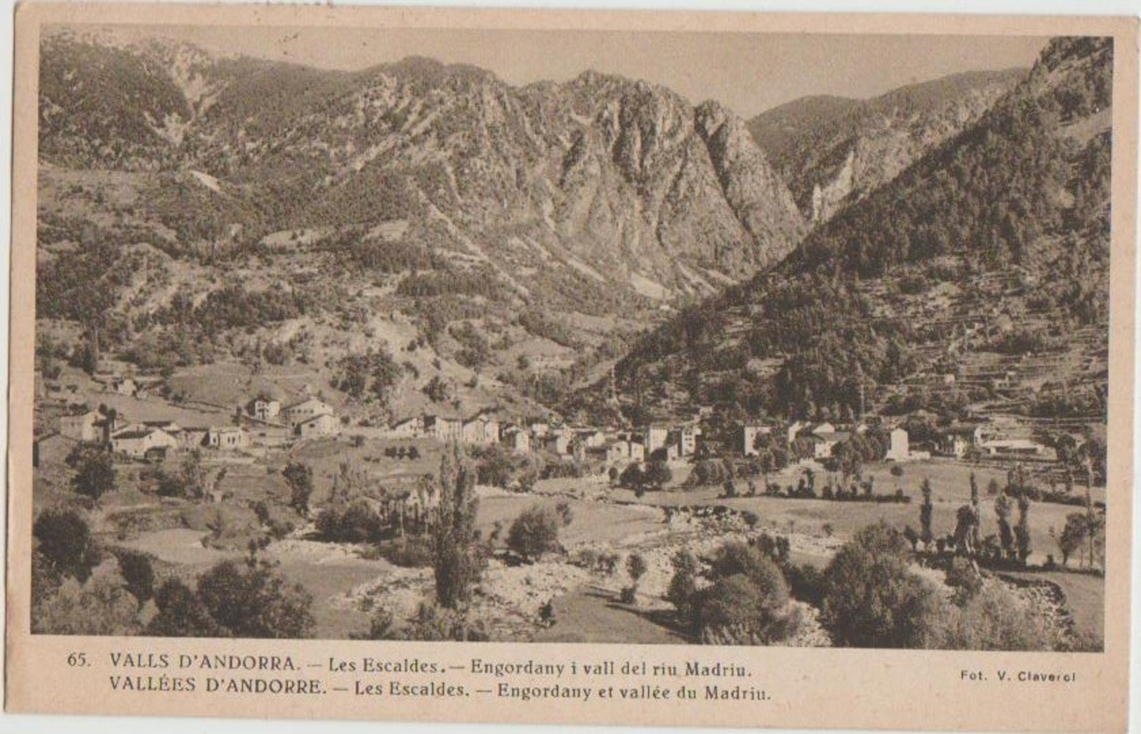 CPA ANDORRE ANDORRA Les Escaldes Vallée Du Madriu Timbre Stamp 1947 - Andorre