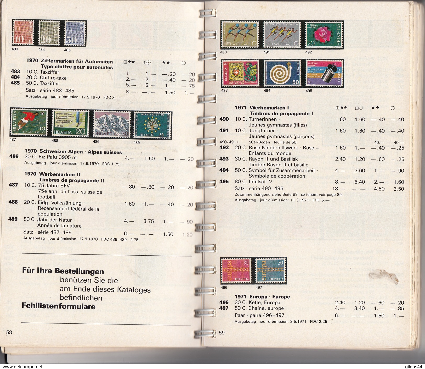 Catalogue Helvetia  Suisse & Liechenstein  1981 - Suiza