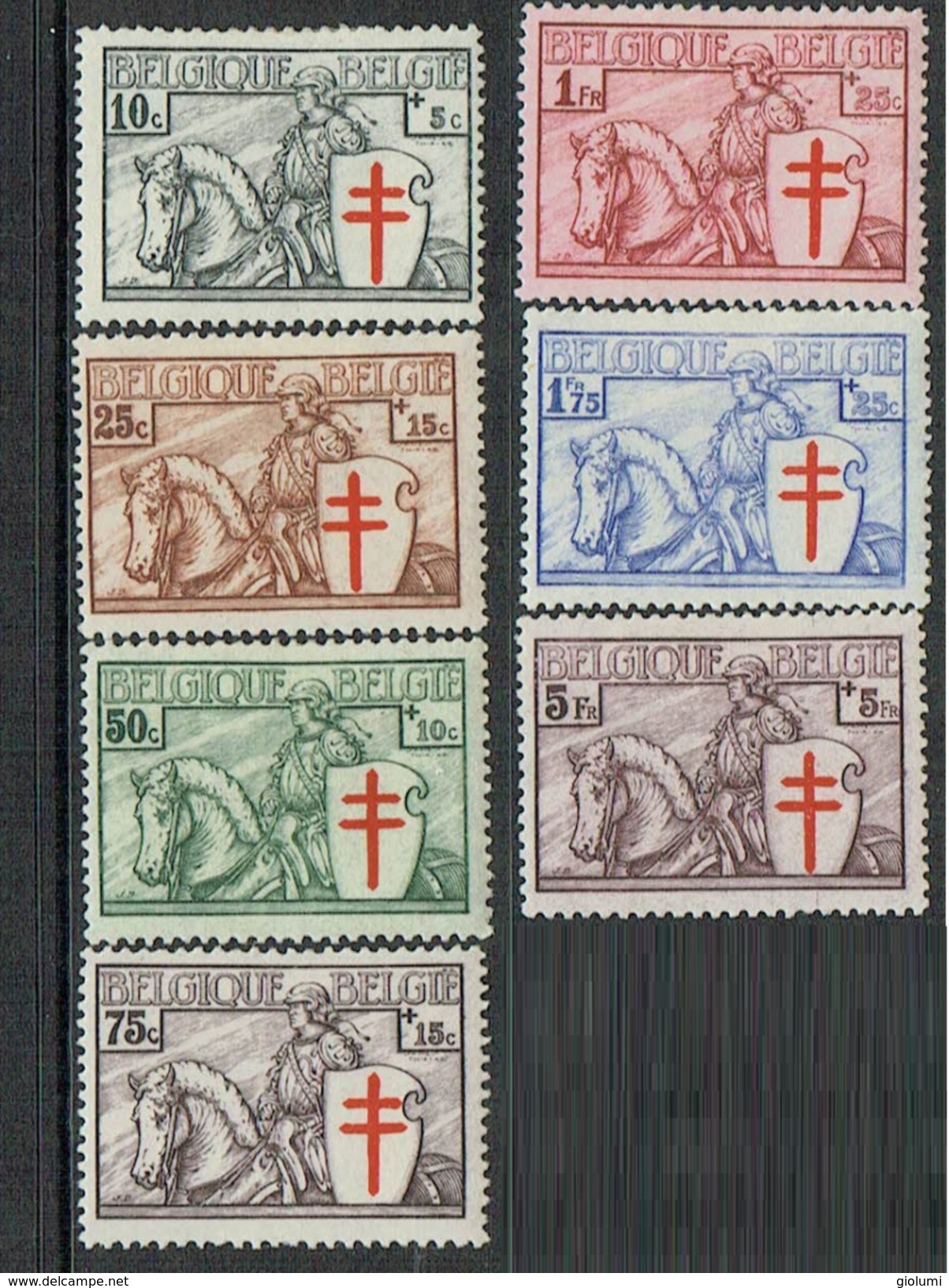 1934 Anti-tubercolosis Mint Stamps Set COB 394-400 - Nuovi