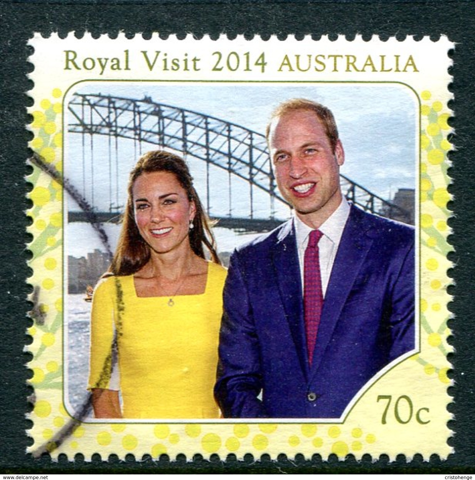 Australia 2014 Royal Visit - 70c Sheet Stamp Used - Usati