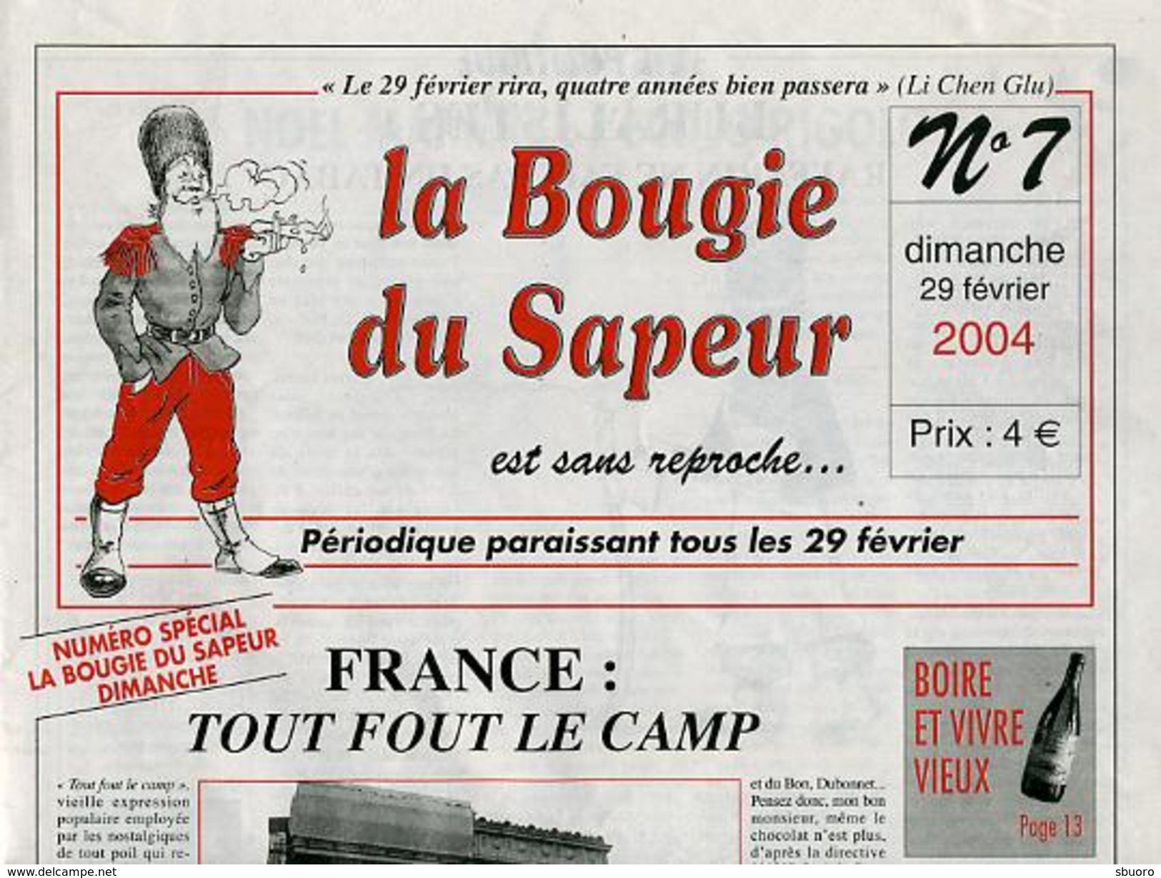 La Bougie Du Sapeur - Numéro 7 : 29 Février 2004 - 1950 à Nos Jours