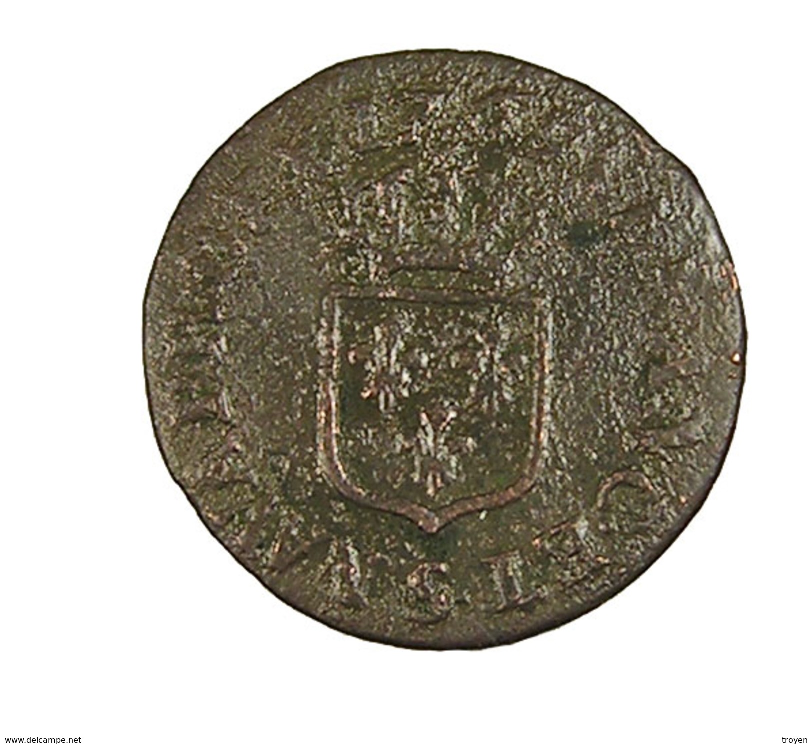 Liard - Louis XV - France - 1709 S   -  B+ - Cuivre -  2,75 Gr. - 1715-1774 Louis  XV The Well-Beloved