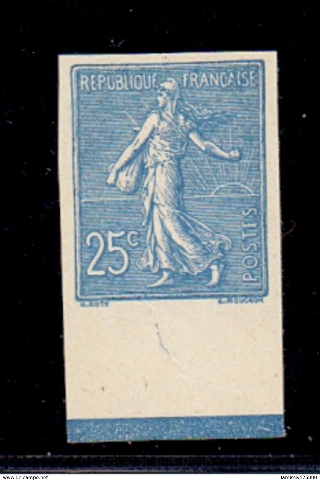 France 25c Semeuse Lignée XX Cote 625 Signé A BRUN  Bord De Feuille - 1903-60 Sower - Ligned