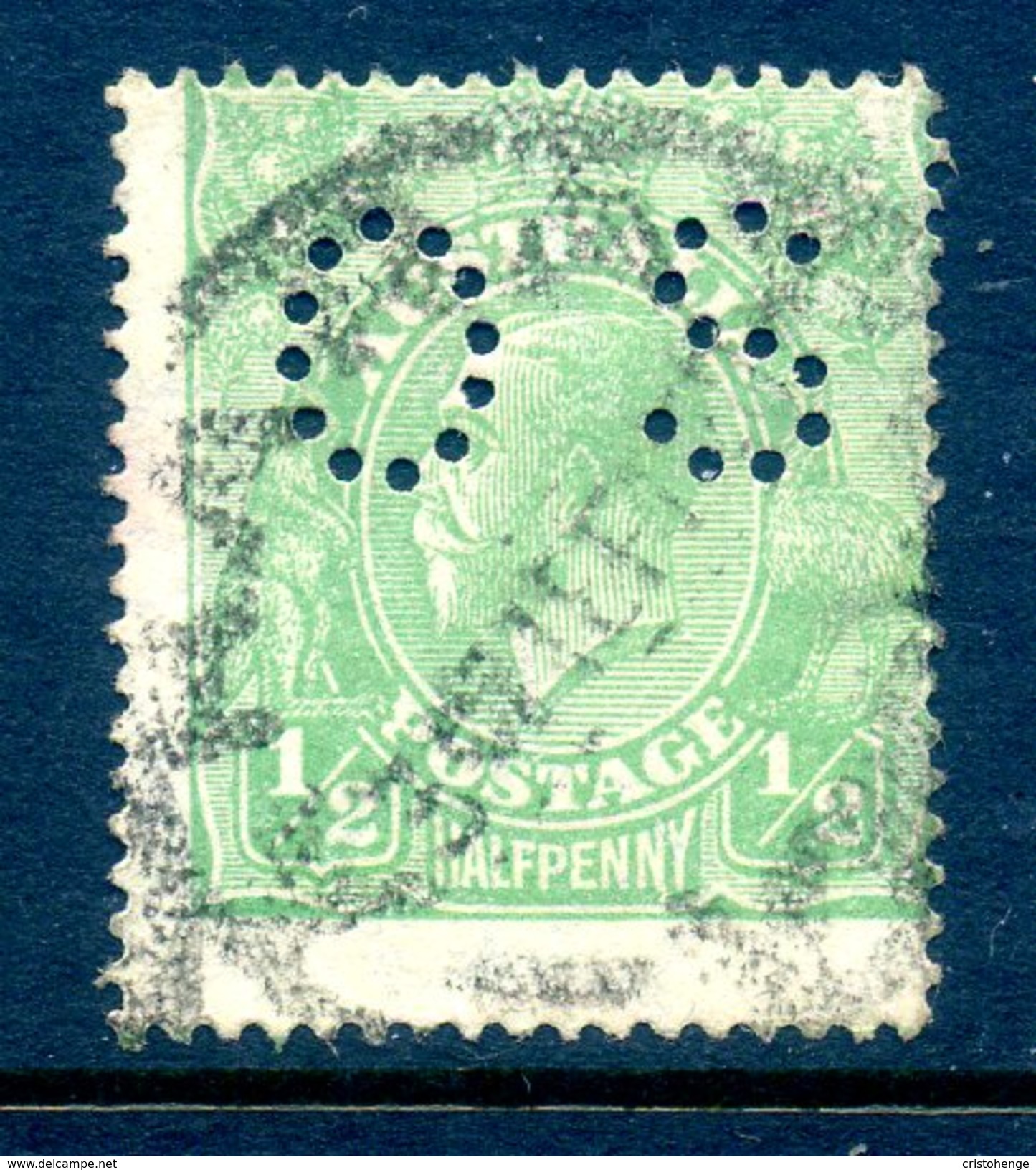 Australia 1918-20 KGV Heads - Official - Mult. 3rd Wmk. - ½d Green Used (SG O61) - Dienstmarken