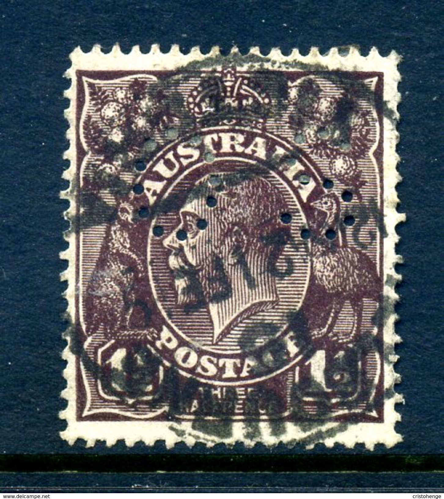 Australia 1918-23 KGV Heads - Official - 2nd Wmk. - 1½d Black-brown Used (SG O68) - Dienstmarken