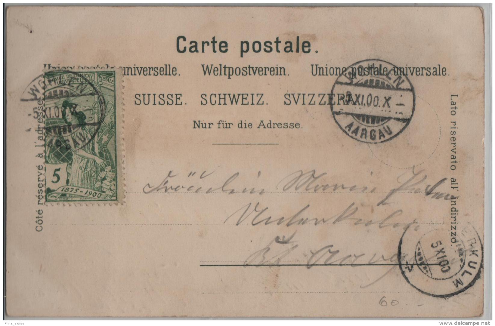 Gruss Aus Wohlen - Litho Carl Künzli No. 296 - UPU 1900 - Wohlen