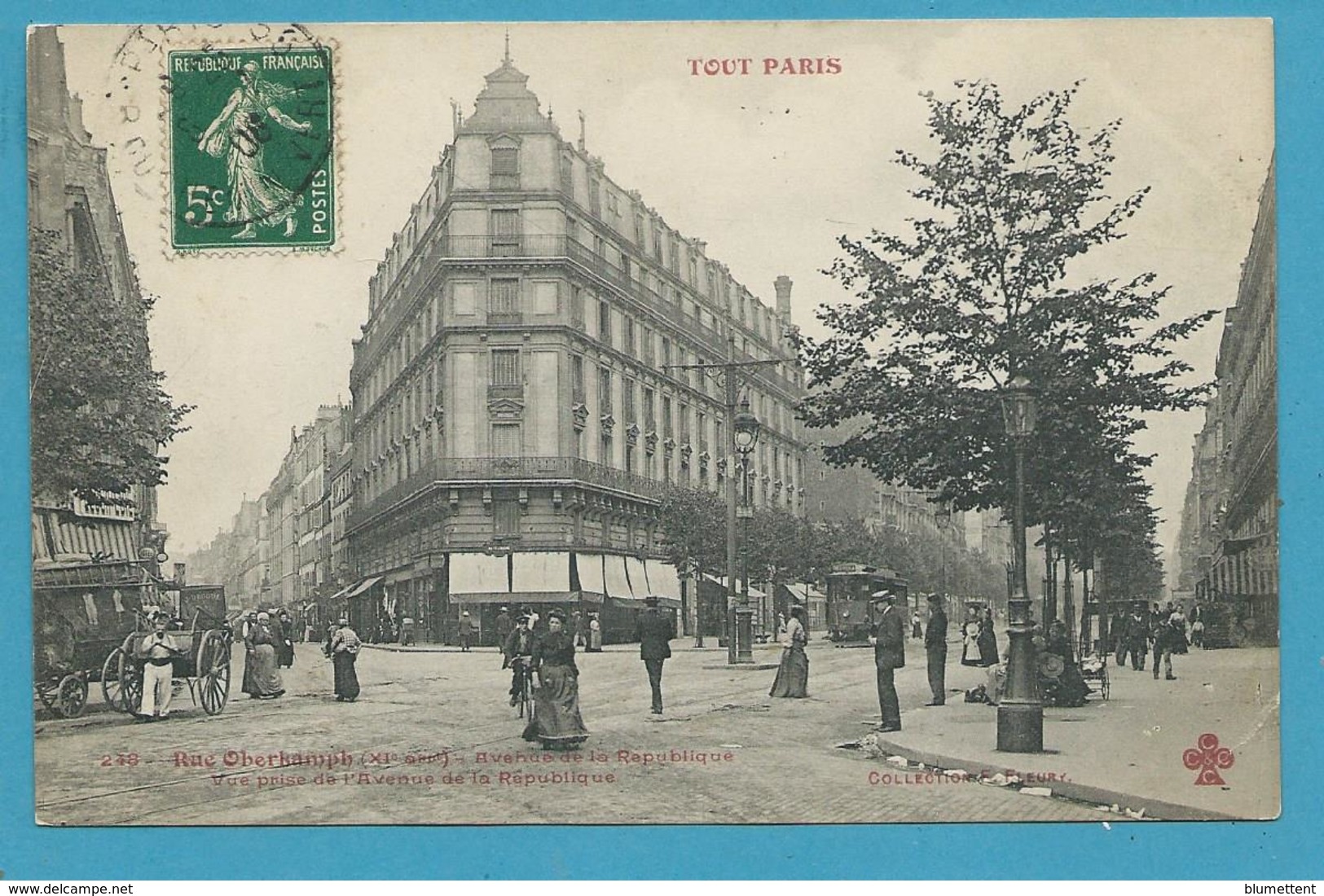 CPA TOUT PARIS 248 - Rue Oberkampf (XIème Arrt) Ed. FLEURY - Arrondissement: 11