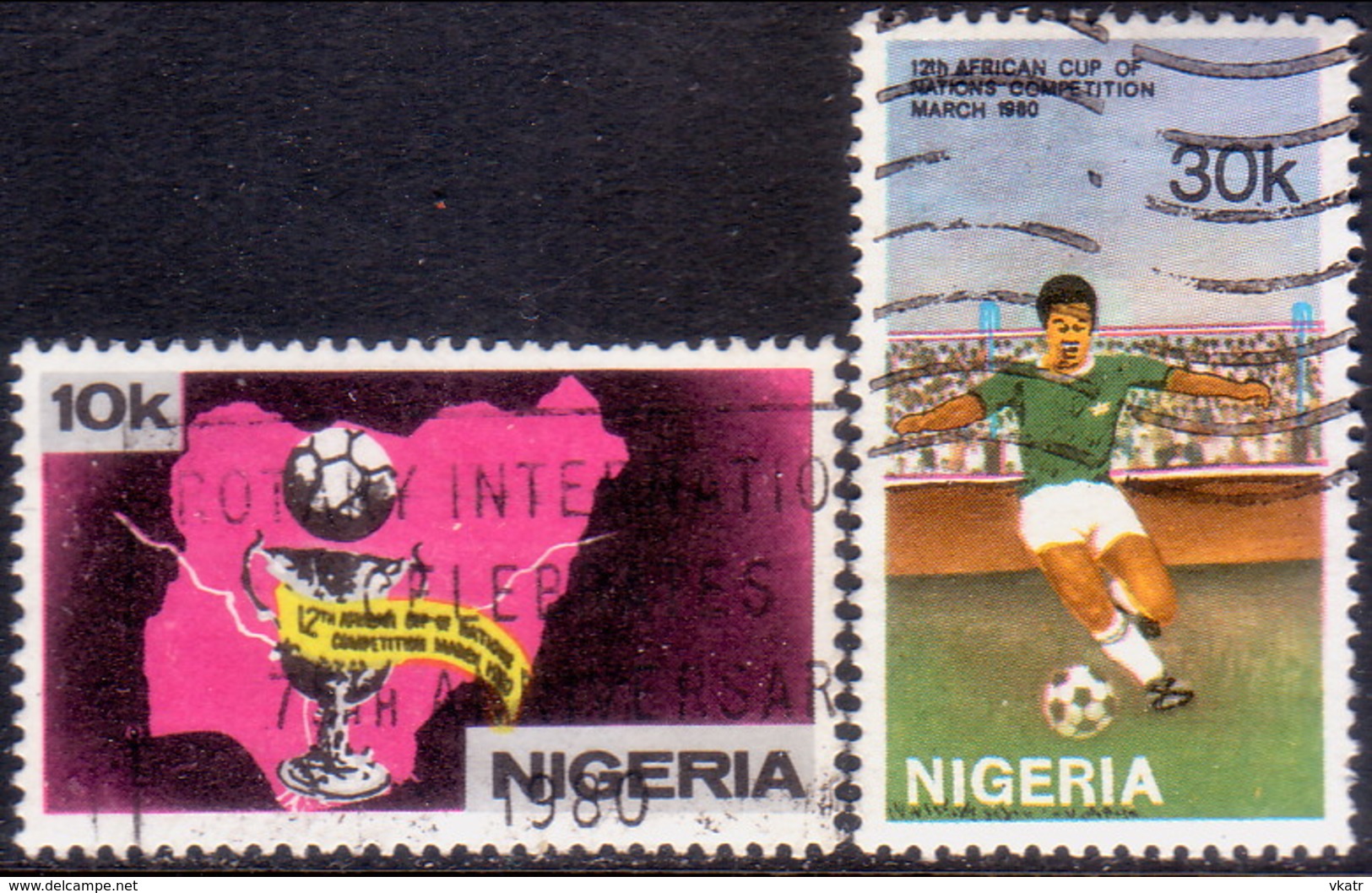 NIGERIA 1980 SG #404-05 Compl.set Used Football - Nigeria (1961-...)