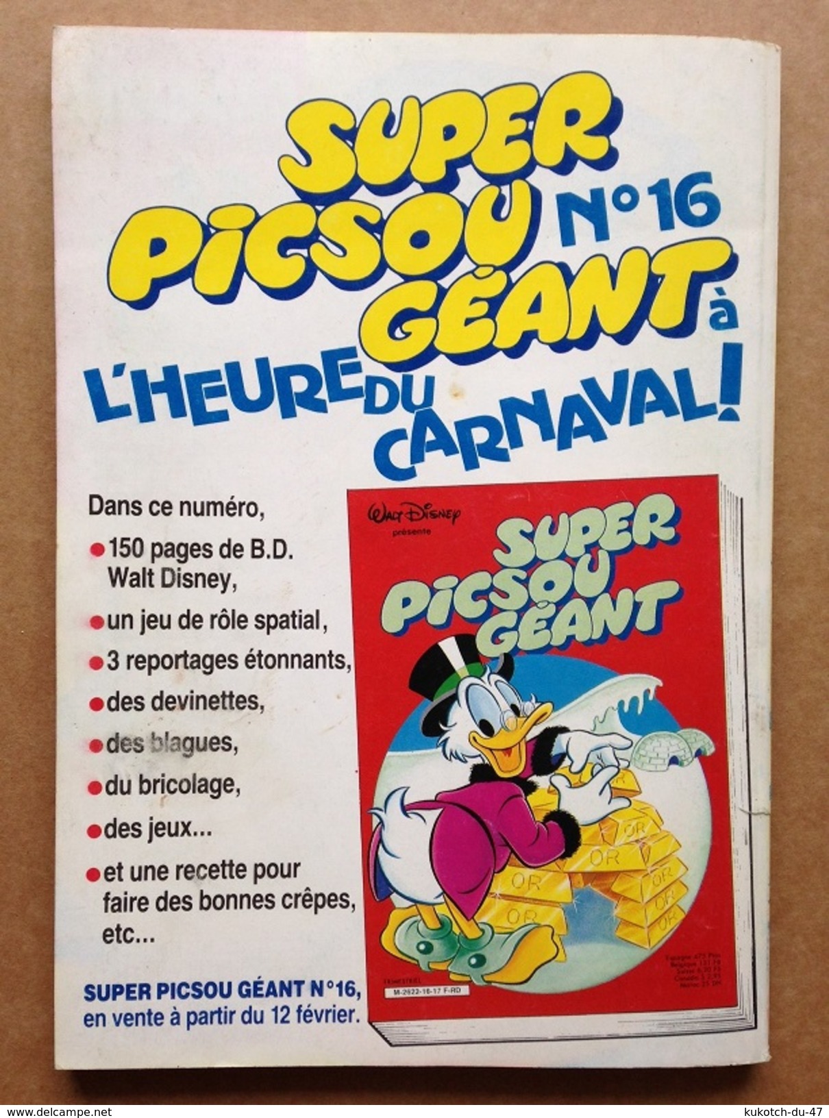 Disney - Picsou Magazine ° Année 1987 - N°181 (avec supplément)