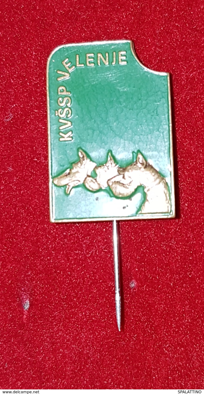 KV&Scaron;SP VELENJE, SLOVENIA, DOGS, CANIS, ORIGINAL VINTAGE PIN BADGE - Animals