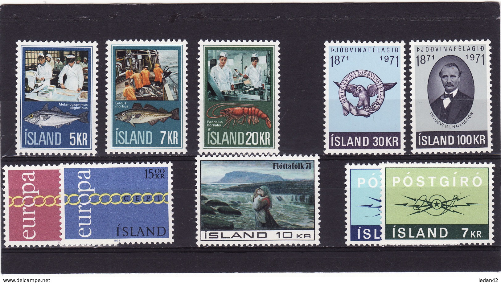 Islande 1971 Cat Yvert Année Complète** - Années Complètes