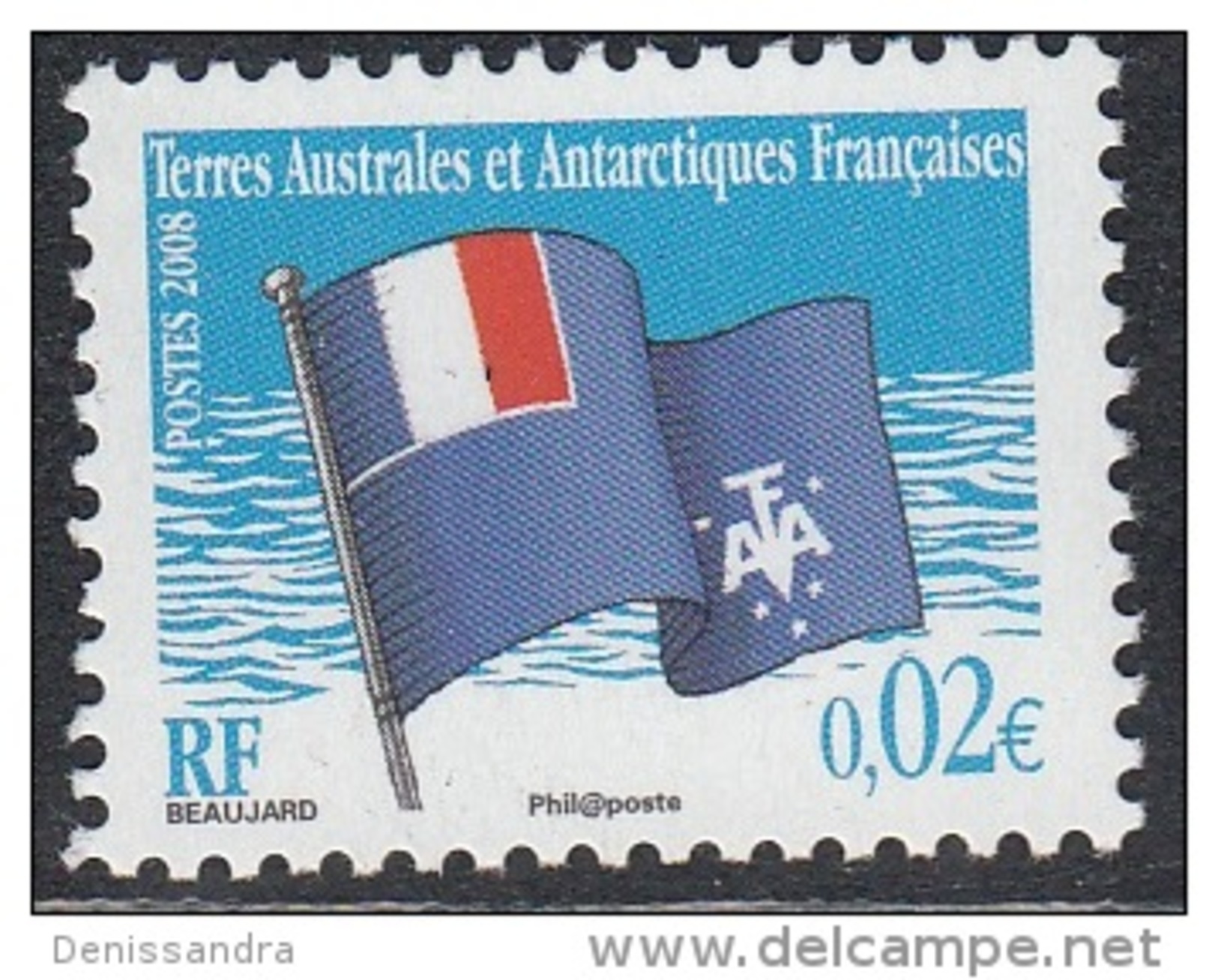 TAAF 2008 Yvert 495 Neuf ** Cote (2015) 0.20 Euro Drapeau Des TAAF - Neufs