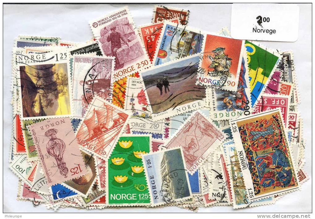 200 Timbres Norvège - Collections
