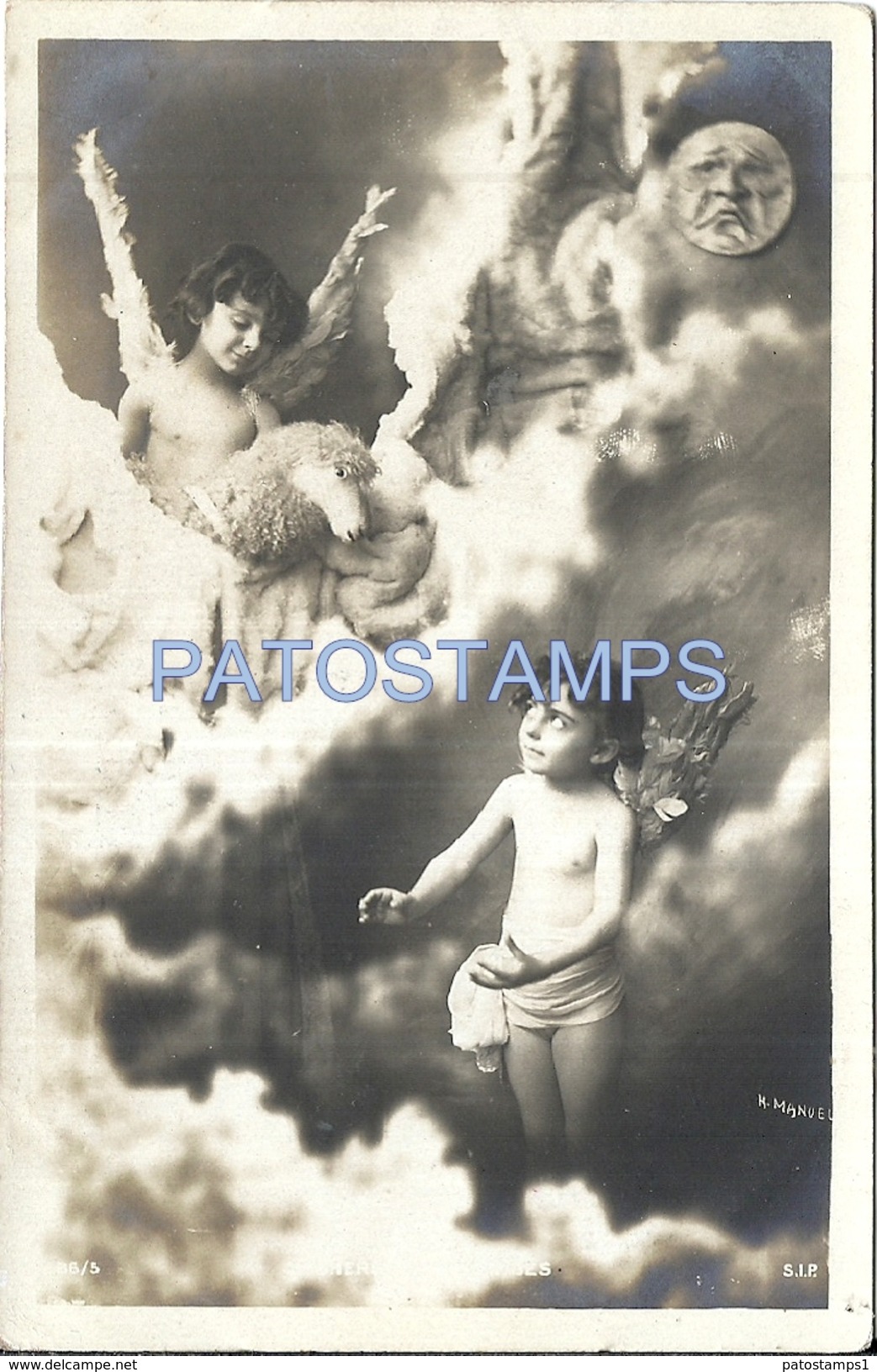 70810 REAL PHOTO BOY ANGEL CUPID POSTAL POSTCARD - Sonstige & Ohne Zuordnung