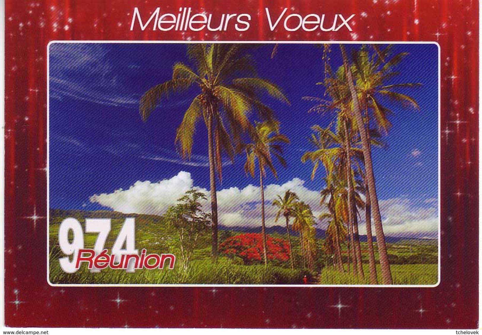 Ile De La Reunion Bonnes Fetes Multivue (16 Vues) Volcan Mer Surf Case Creole...& (5) & Cadre Rouge - Autres & Non Classés