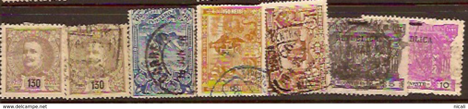 PORTUGAL 1895-1911 Collection 7 Stamps M+U Z134 - Sammlungen