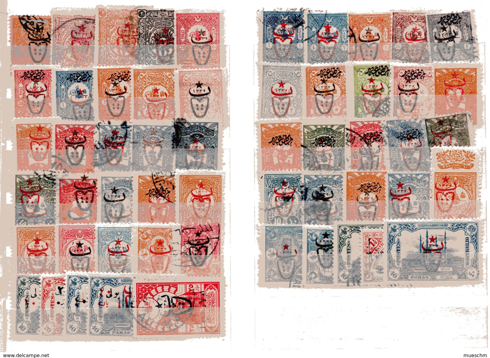 Türkei, Ca. 1900-1910, 55 Stück Sog."Käferaufdrucke", Gestempelt - Used Stamps
