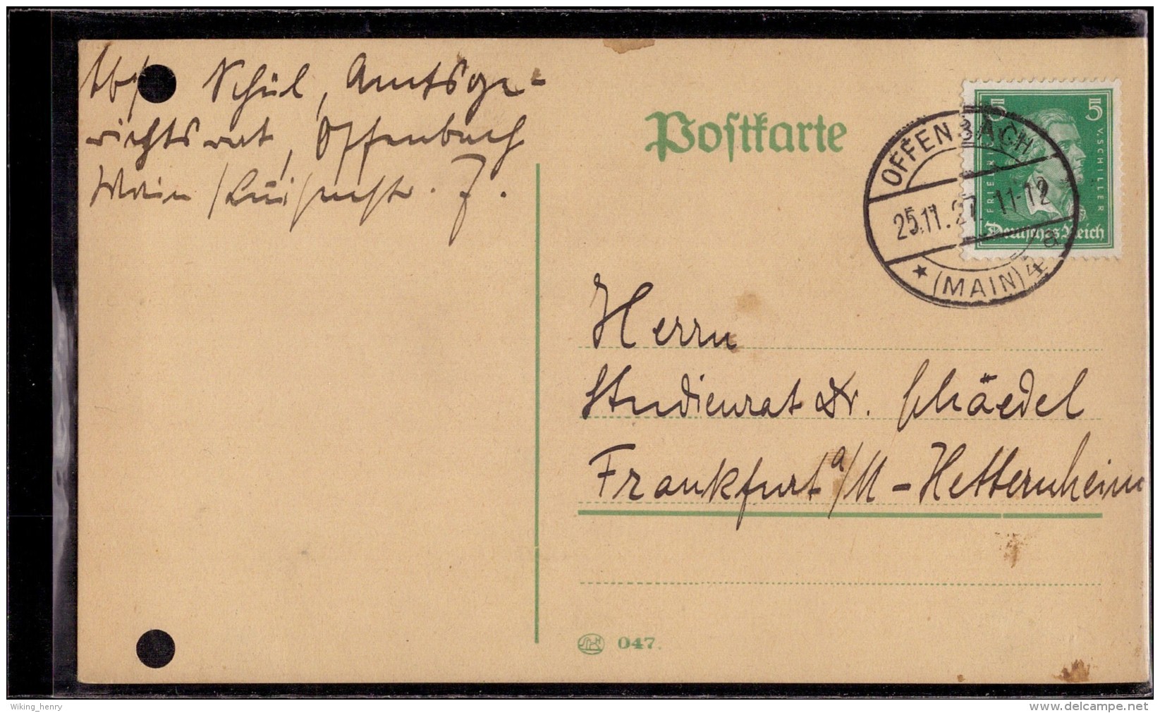 Offenbach Am Main - Postkarte 1927 - Offenbach