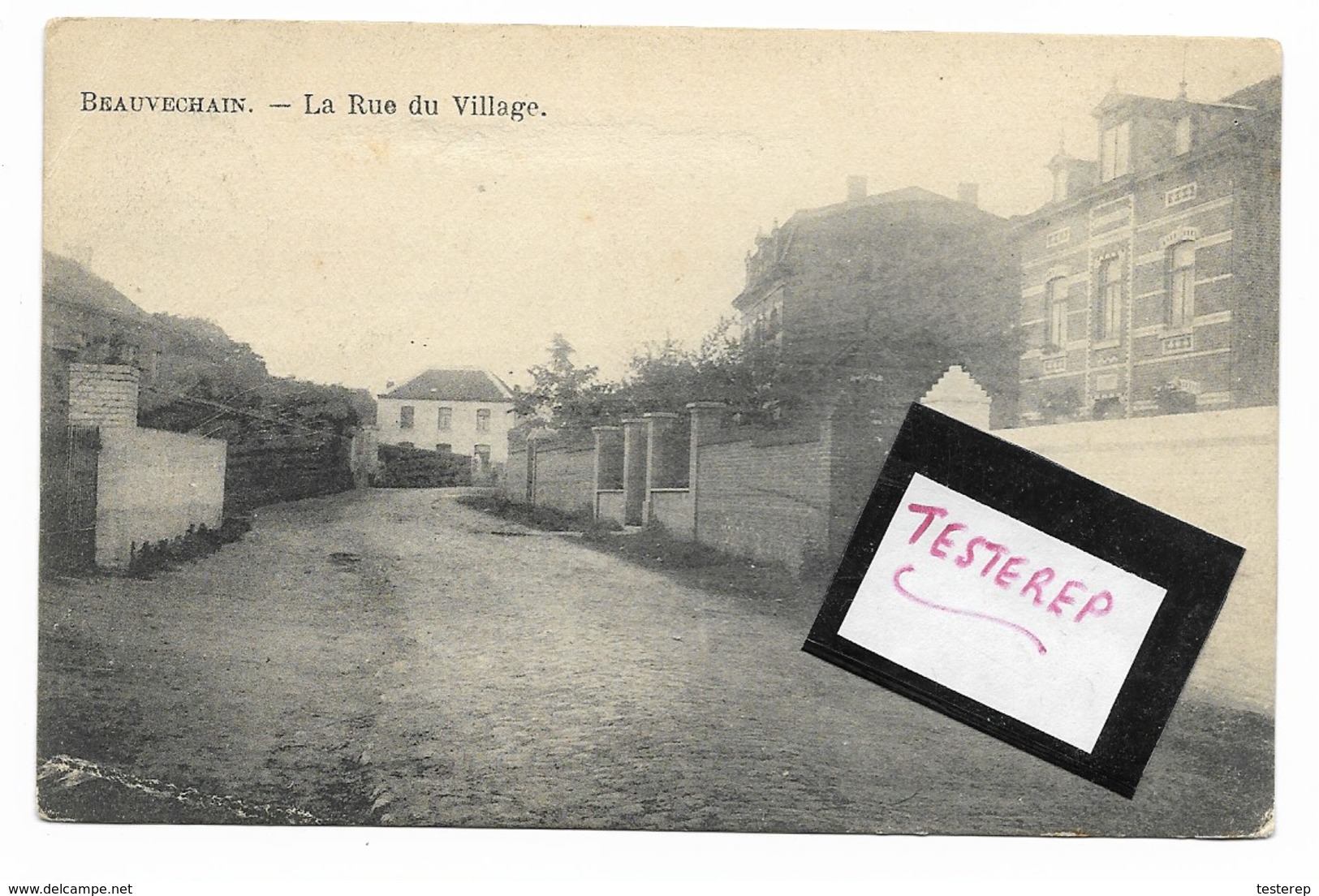 BEAUVECHAIN   La Rue Du Village   Cachet étoile / Sterstempel/ Relais  BEAUVECHAIN 1909 - Bevekom