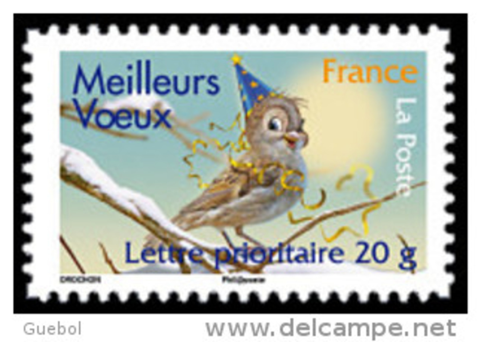 France Autoadhésif ** N°  141 Ou 4121 - Meilleurs Voeux 2008 - Oiseau - Ungebraucht