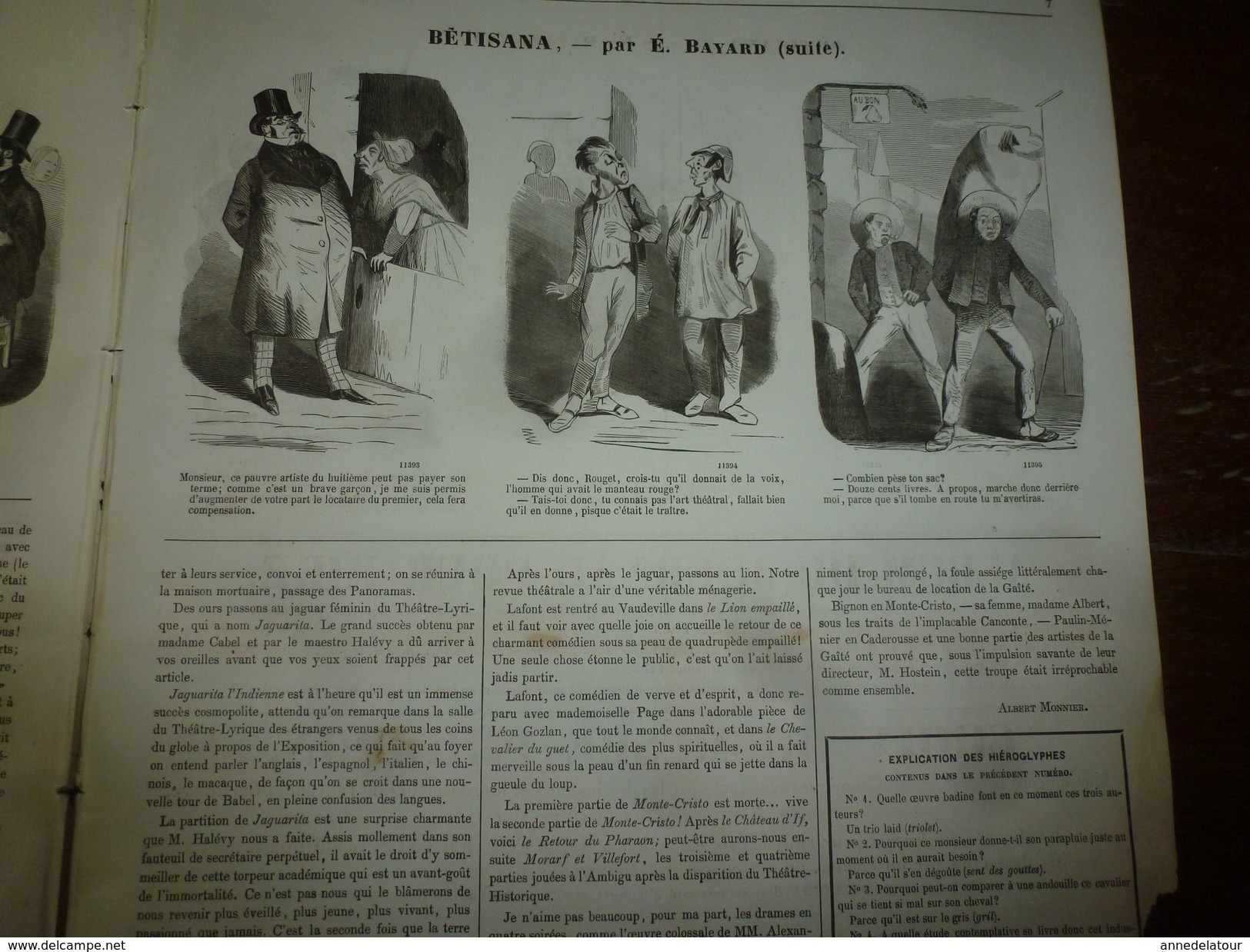 1855 Gravures etc:  Pot pourri (Bertall); BÊTISANA (Bayard); Toupiers (Randon);