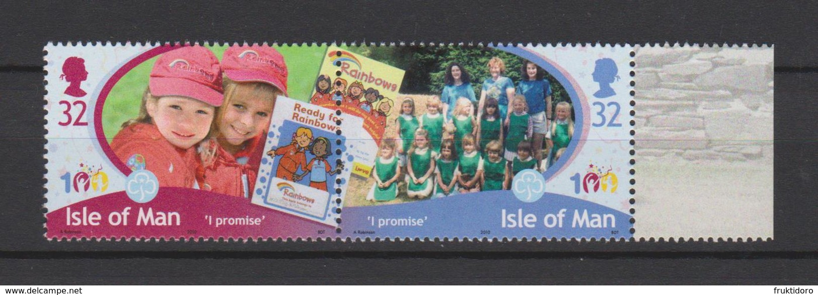 Isle Of Man Mi 1591-1592 - Centenary Of Girlguiding - Europa CEPT - Two Rainbows - Company Of Rainbows & Leaders 2010 ** - Isle Of Man