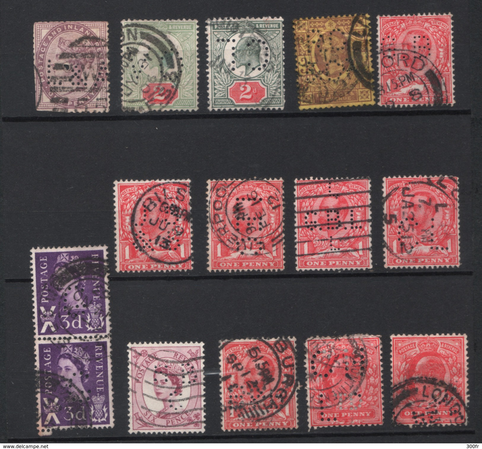GREAT BRITAIN PERFIN STAMPS PERFORES TIMBRES ANGLATERRE C&G, L, CL GB GBL LEC  B&R G L&A OV R.0 &Oo - Perfins