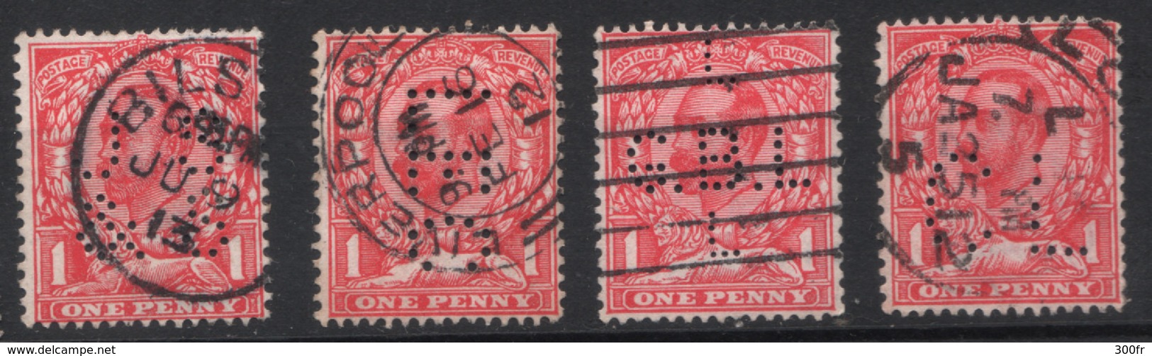 GREAT BRITAIN PERFIN STAMPS PERFORES TIMBRES ANGLATERRE C&G, L, CL GB GBL LEC  B&R G L&A OV R.0 &Oo - Perfins