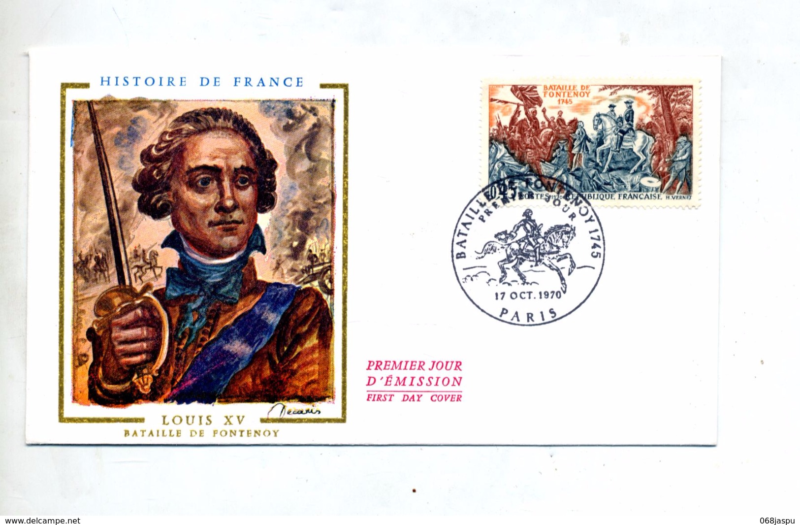 Lettre Fdc 1970 Paris Bataille Fontenoy - 1970-1979