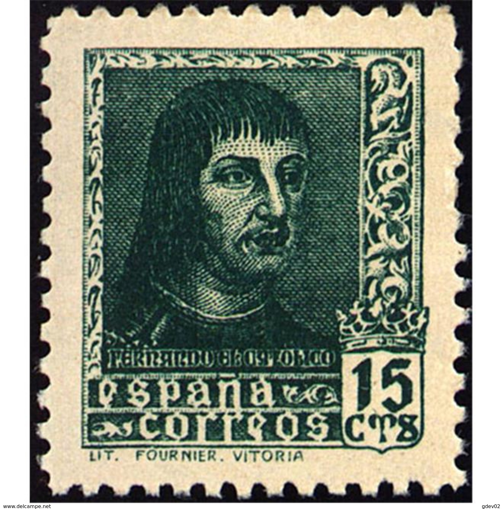 ES841ASTV-LTV***841ASTCFR..Spain.Esgane .Religion.ISABEL LA CATOLICA.1938.(Ed 841A**) - Royalties, Royals