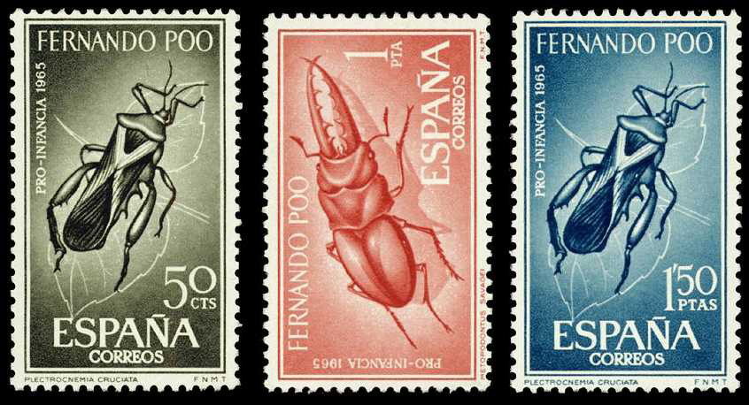 Fernando Poo 242/44 ** Fauna. Insectos. 1965 - Fernando Po