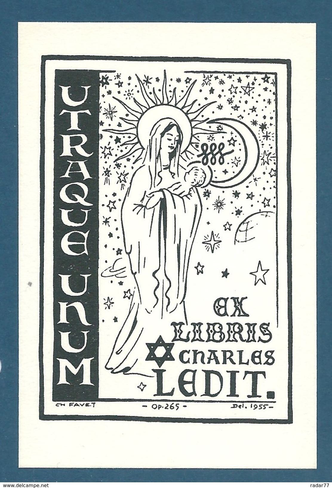 Ex-libris Charles LEDIT "Utraque Unum" - Bookplates