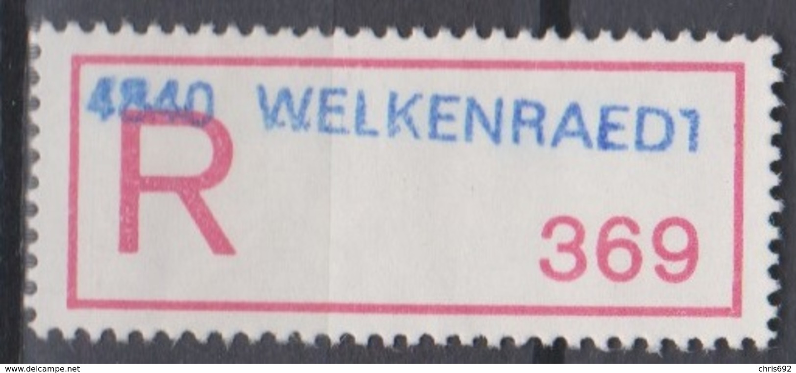 Vignette Recommandé Welkenraedt - Post Office Leaflets