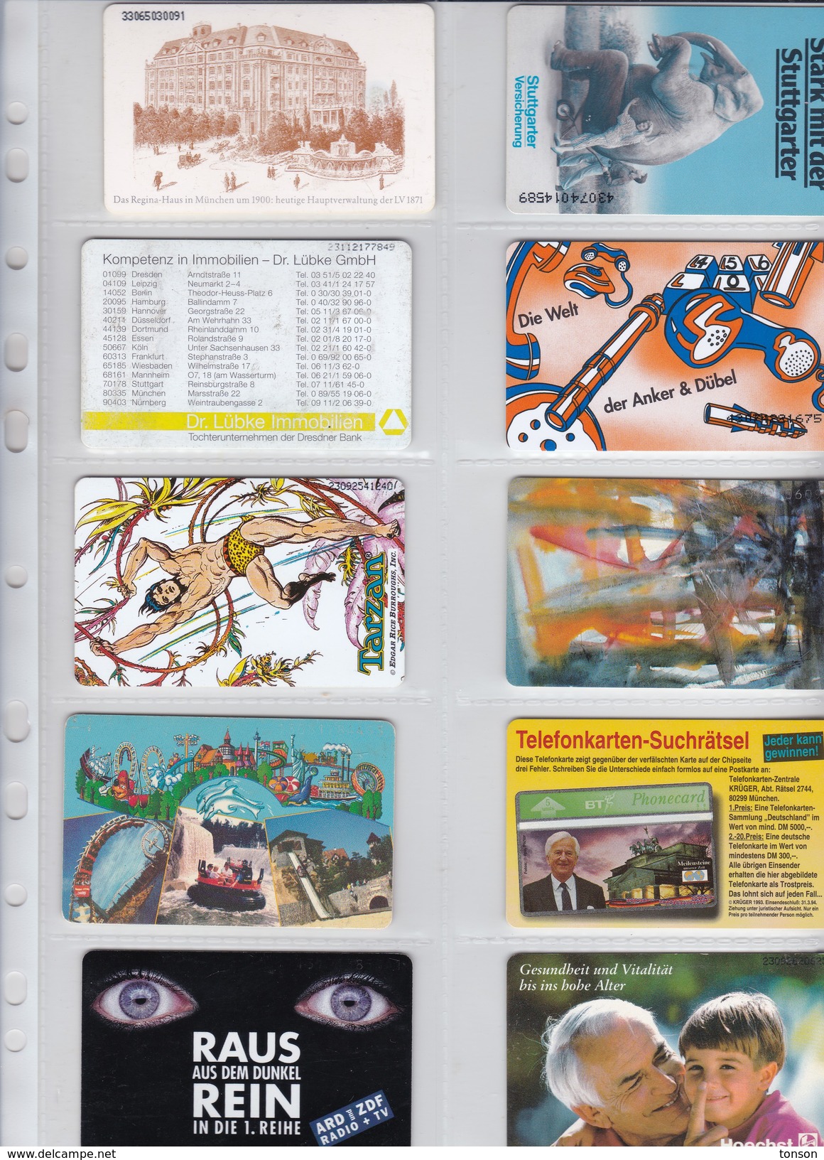Germany, 10 Different Cards Number 5, Elephant, Tarzan, Dolphin, 2 Scans. - [6] Sammlungen