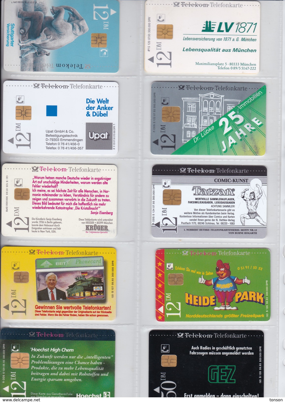 Germany, 10 Different Cards Number 5, Elephant, Tarzan, Dolphin, 2 Scans. - [6] Collections