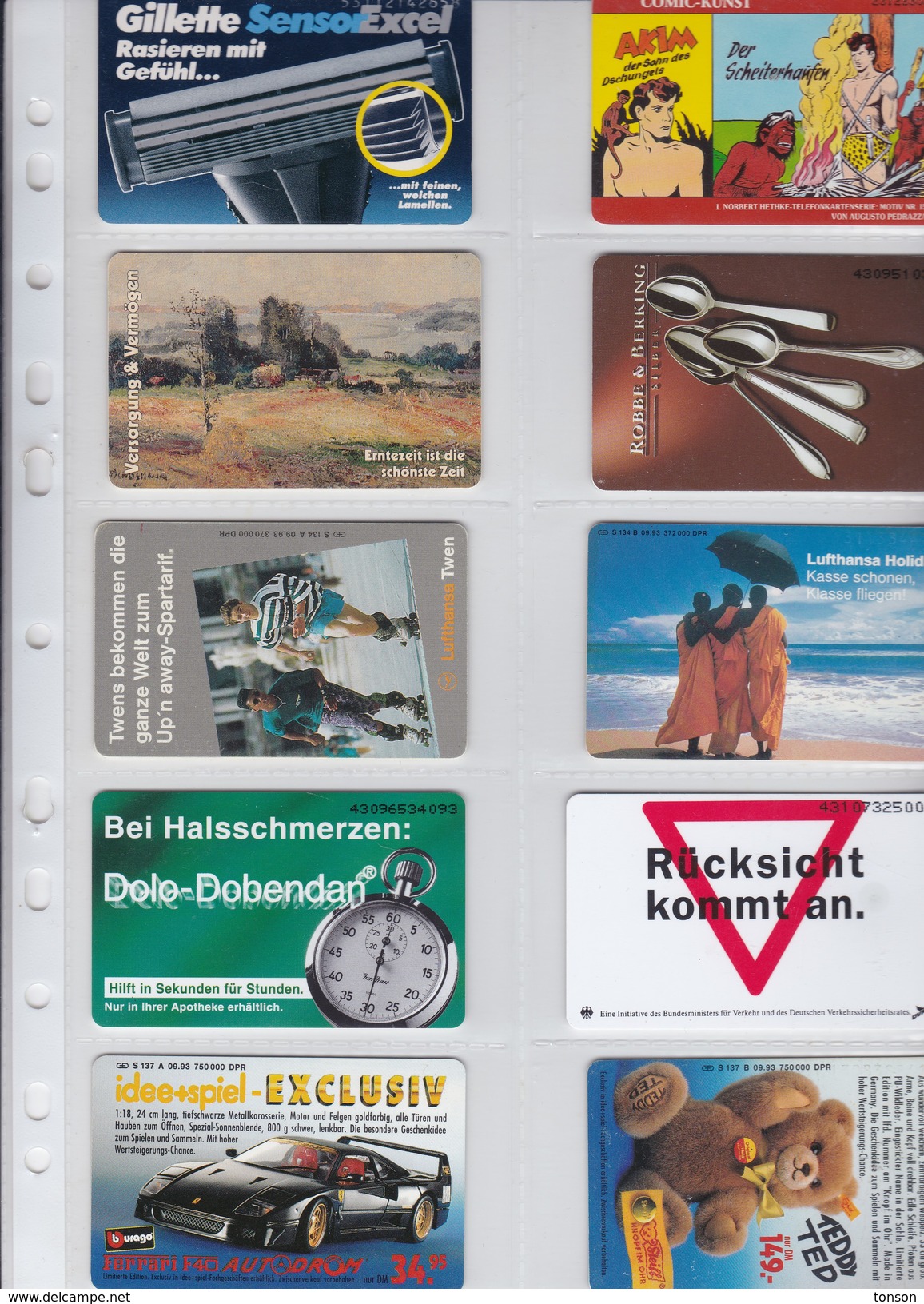 Germany, 10 Different Cards Number 6, Ferrari, Bear, Lufthansa, 2 Scans. - [6] Collections