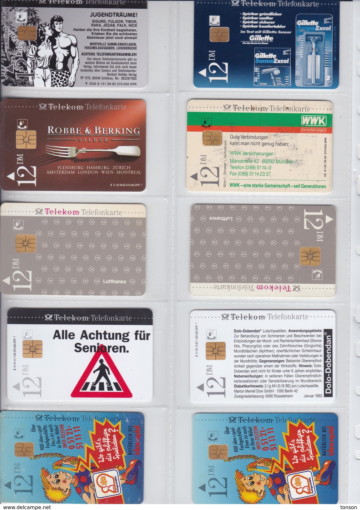 Germany, 10 Different Cards Number 6, Ferrari, Bear, Lufthansa, 2 Scans. - Collections