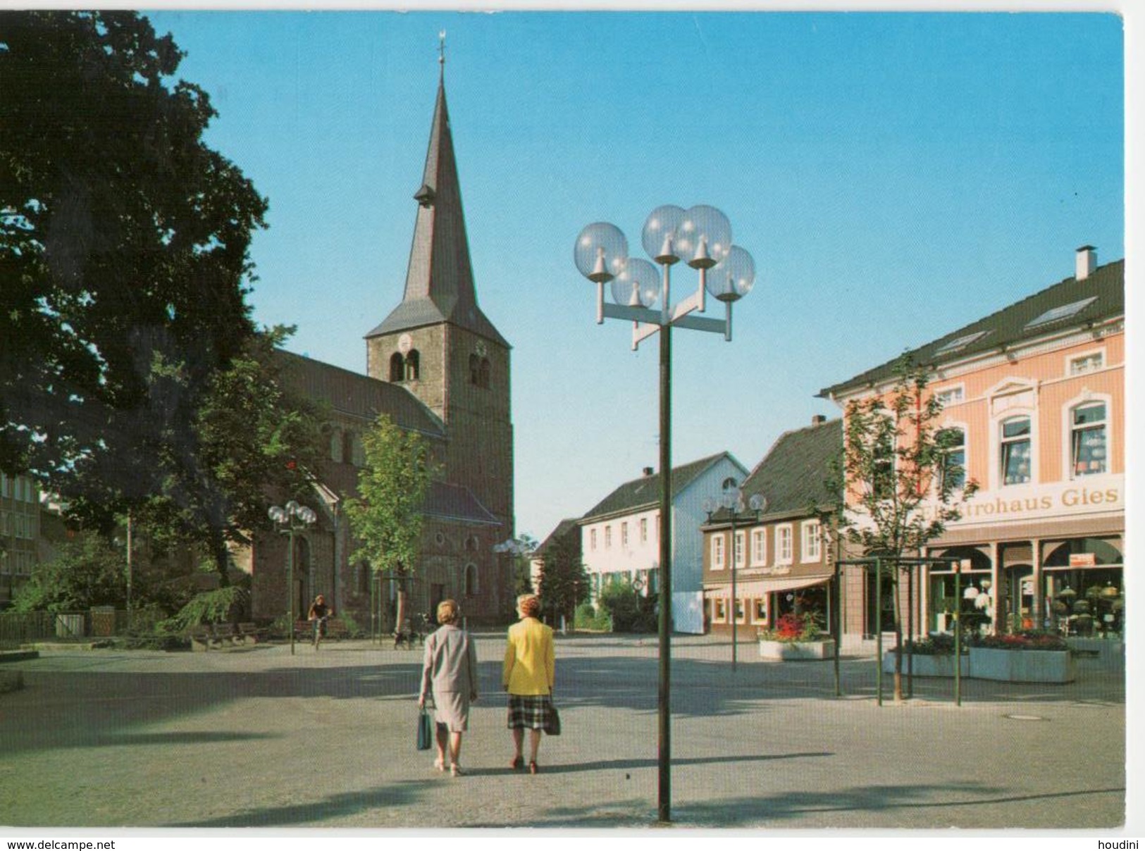 4010 Hilden NRW An Der Mittelstraße Elektrohaus Gies Kirche Gasthaus 1985 - Hilden