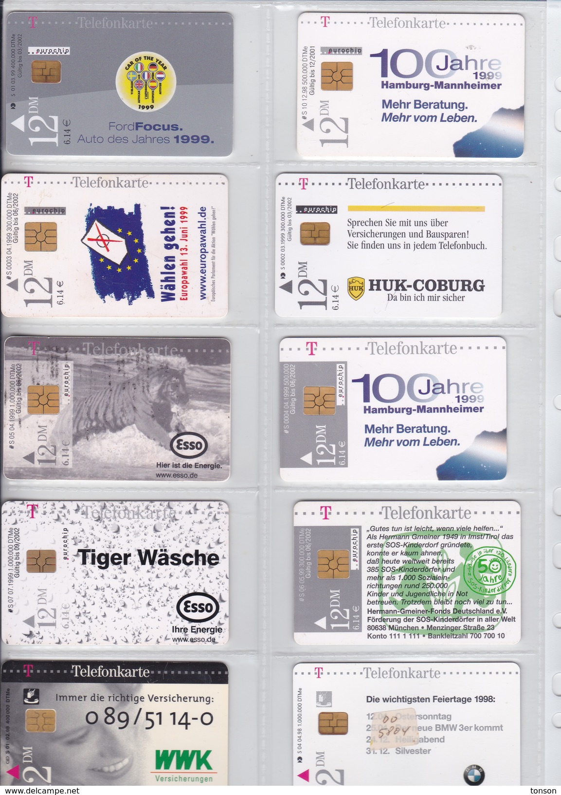 Germany, 10 Different Cards Number 16, Ford Focus, Tiger, BMW, 2 Scans. - Verzamelingen