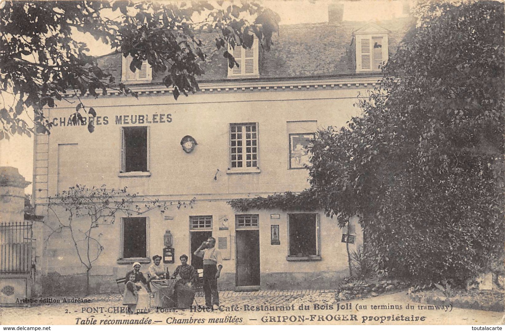 CPA 37 PONT CHER PRES TOURS HOTEL CAFE RESTAURANT DU BOIS JOLI AU TERMINUS DU TRAMWAY - Autres & Non Classés