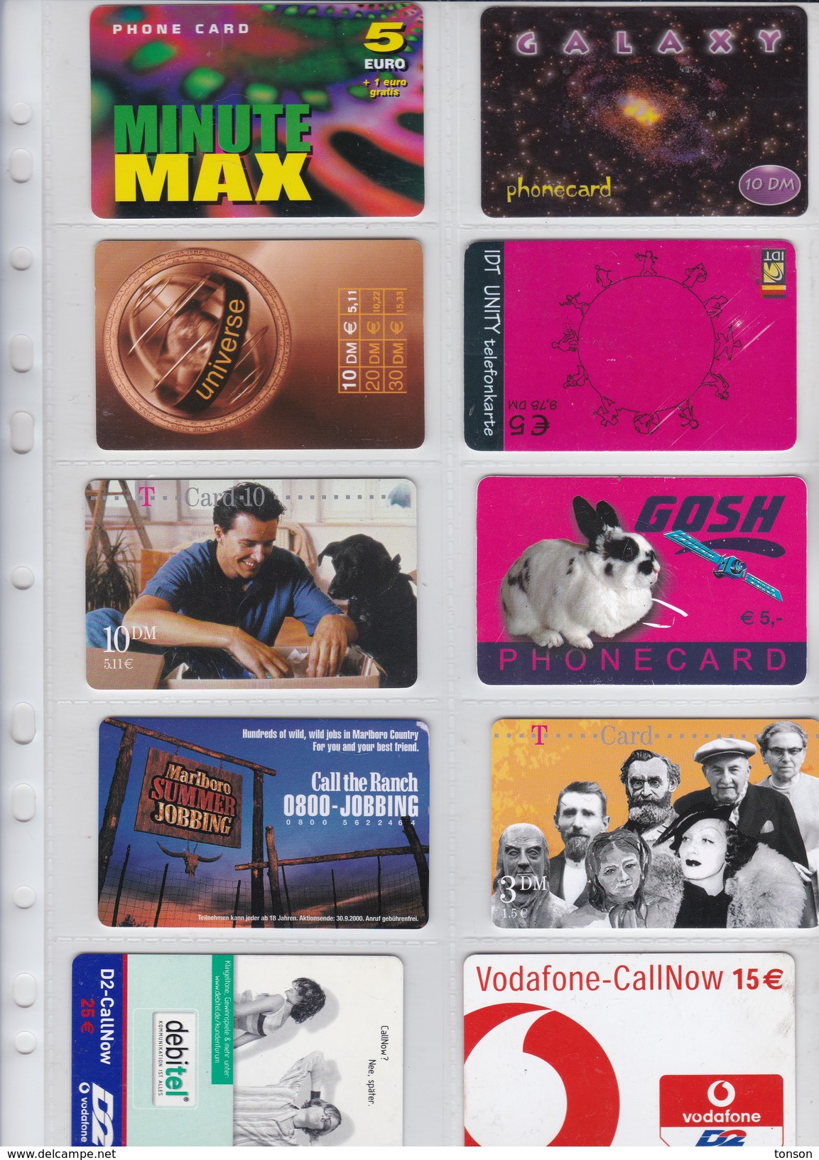 Germany, 10 Different Cards Number 20, Rabbit, Galaxy, Marlboro, 2 Scans. - [6] Collections