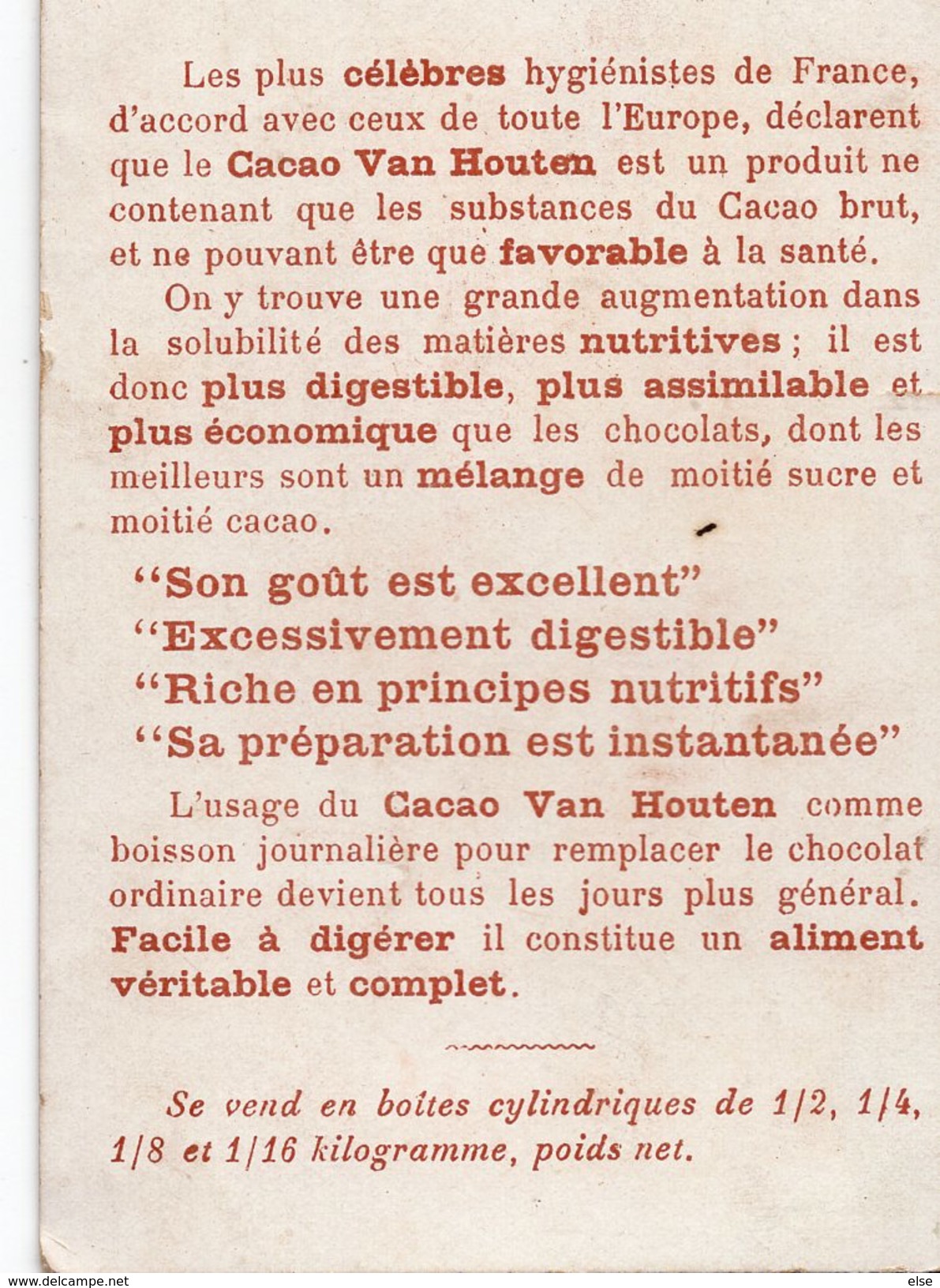 CAVALIER SUR UN ANE  CHROMO CACAO VAN HOUTEN - Van Houten