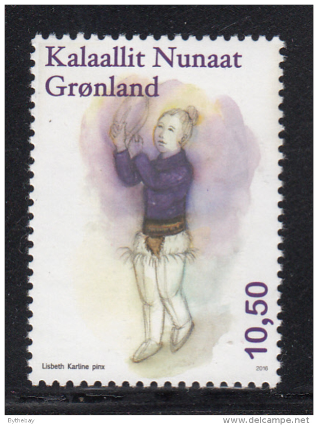 Greenland MNH 2016 10.50k Woman In Purple Playing Drum - Neufs