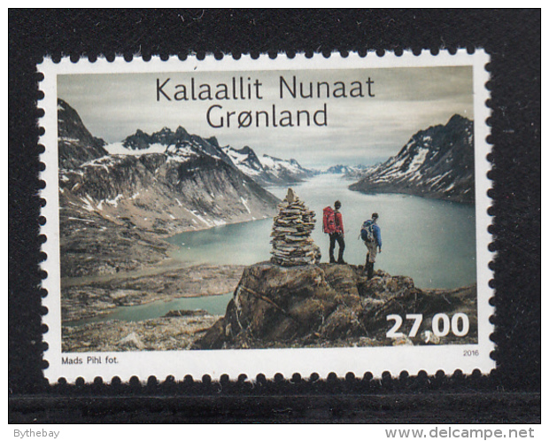Greenland MNH 2016 27k Hikers On Mountain Top Next To Cairn Overlooking Inlet - Neufs