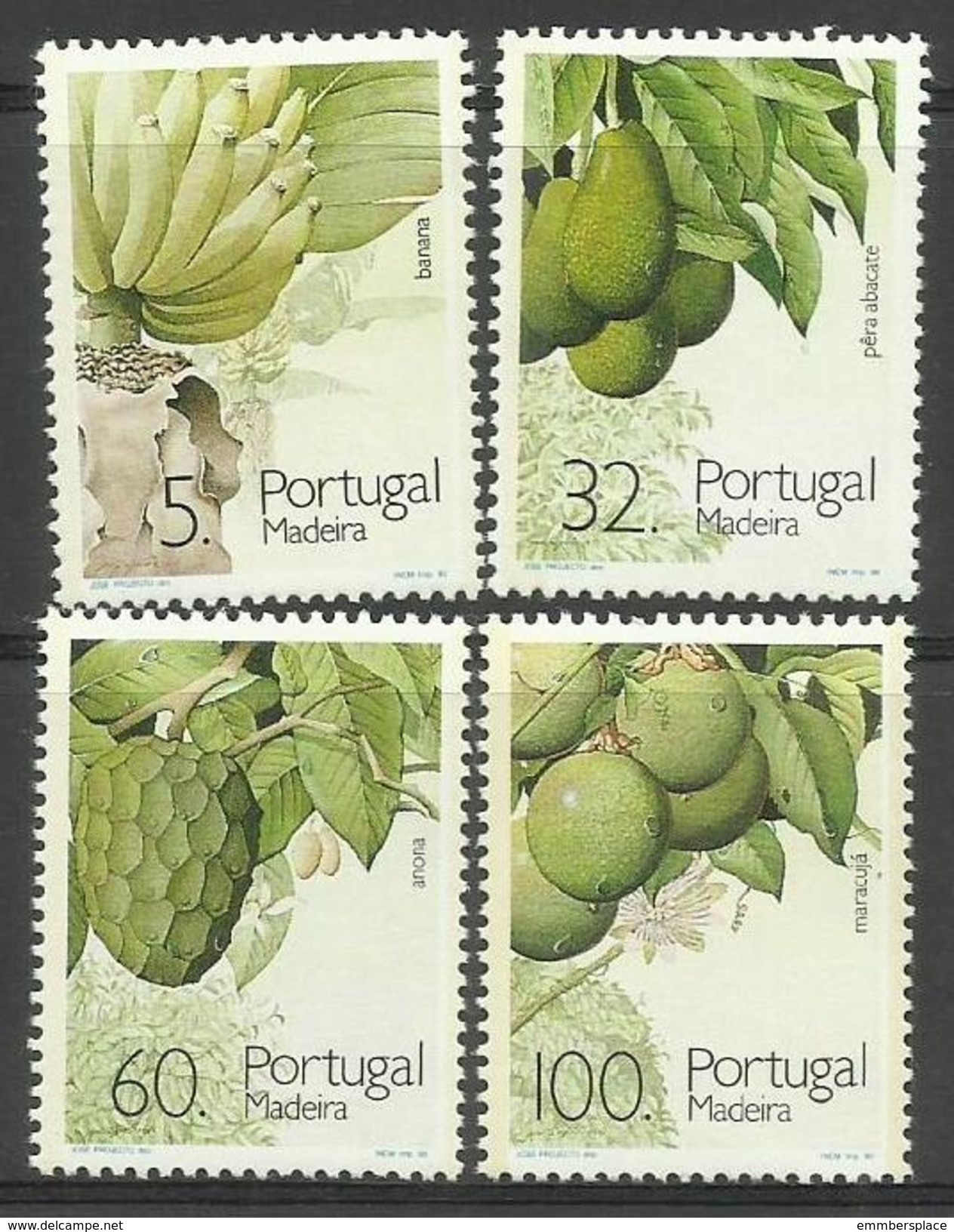 Madeira - 1990 Fruits & Plants Set Of 4  MNH **     Sc 139-42 - Madeira
