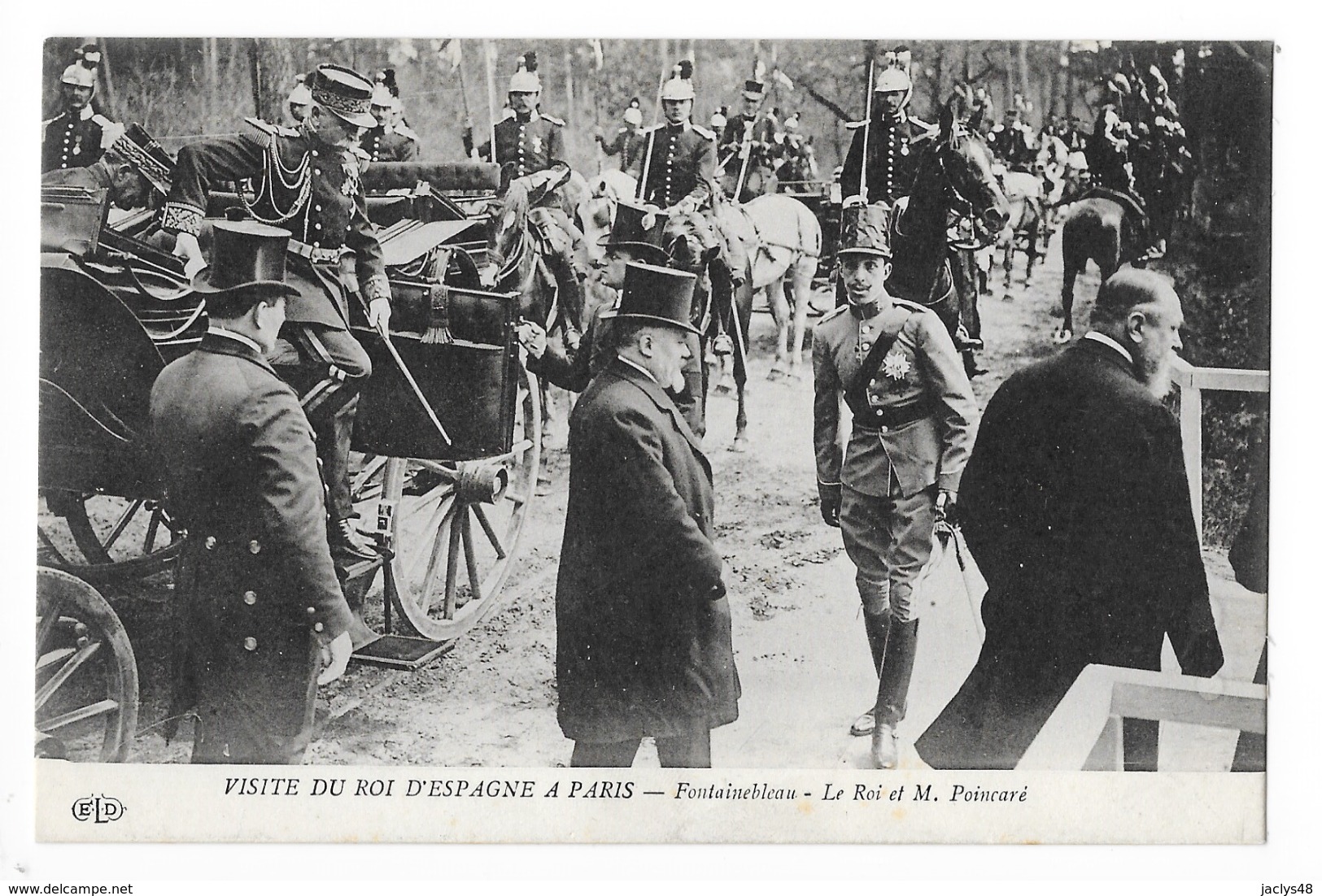 FONTAINEBLEAU  (cpa 77) VISITE DU ROI D'ESPAGNE Le Roi Et Mr Poincaré -  - L 1 - Fontainebleau